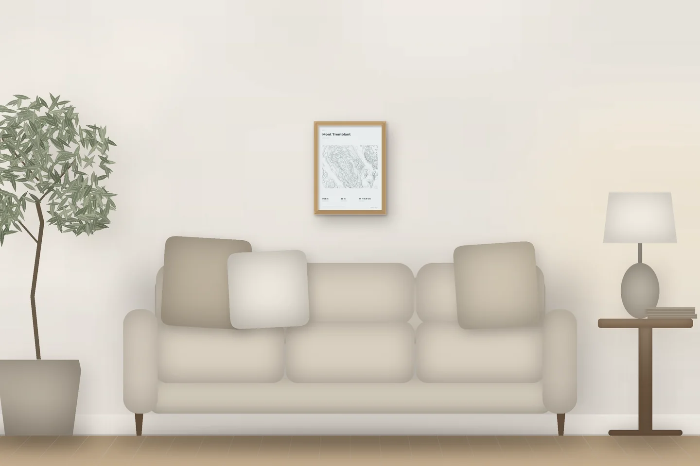 Digital preview of Mont Tremblant framed in a room